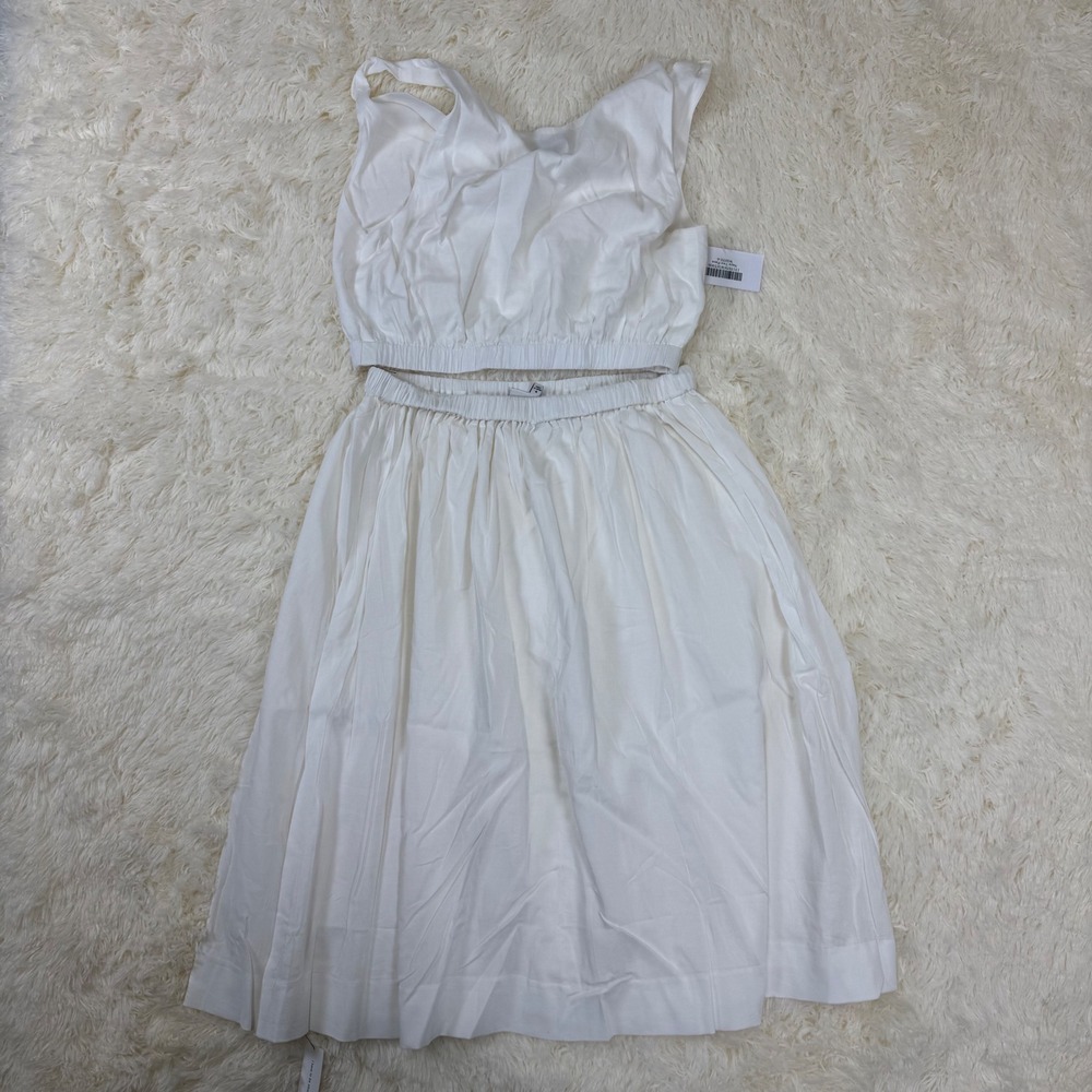 NWT Reformation Naya Two Piece Skirt Set Womens Small Off- White Summer Vacation - Picture 6 of 6